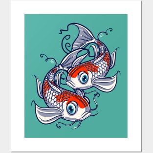 Kohaku Koi Fish Lover Yin-Yang Gift Posters and Art